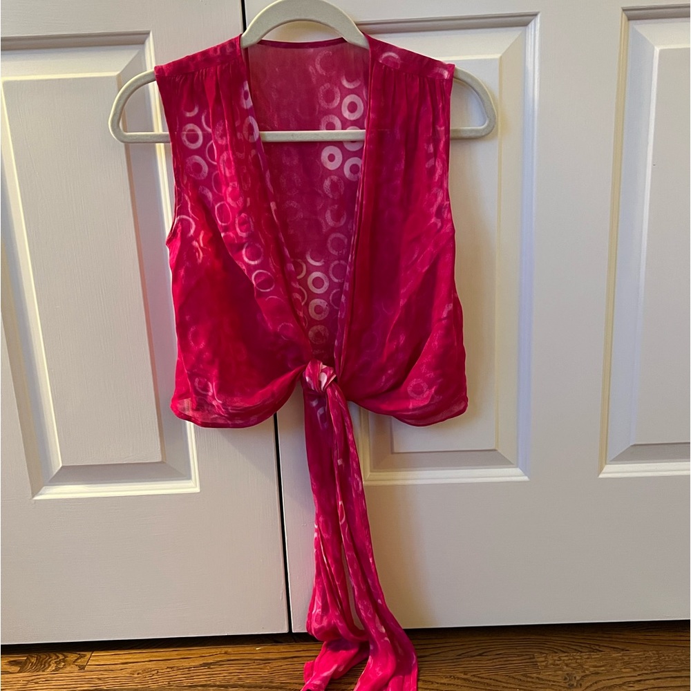 vintage hot pink tie top